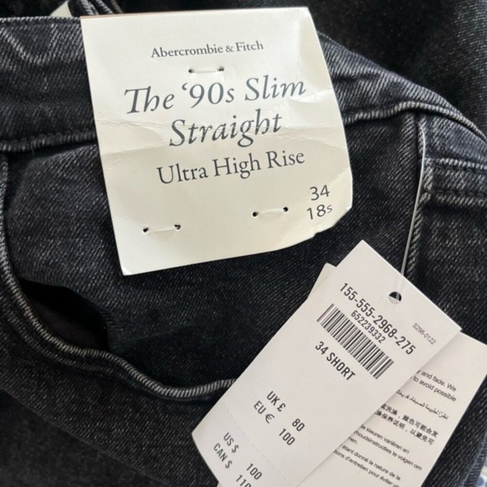 NWT Abercrombie & Fitch Ultra High Rise 90s Slim Straight Jean - Picture 7 of 10